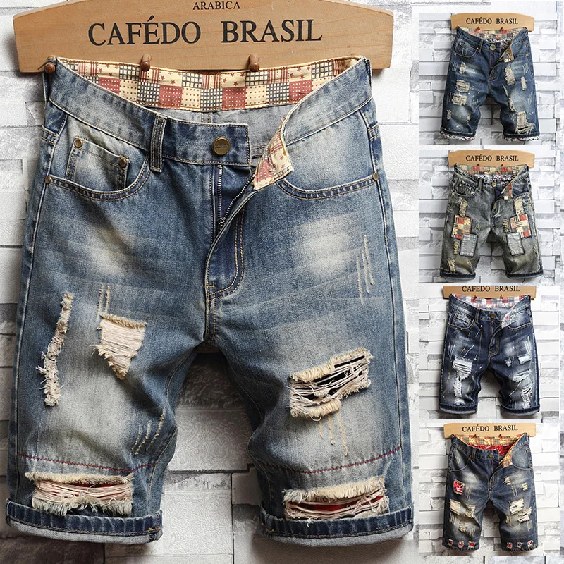 Levis Jeans 501 - Celana pendek Denim sobek untuk pria,