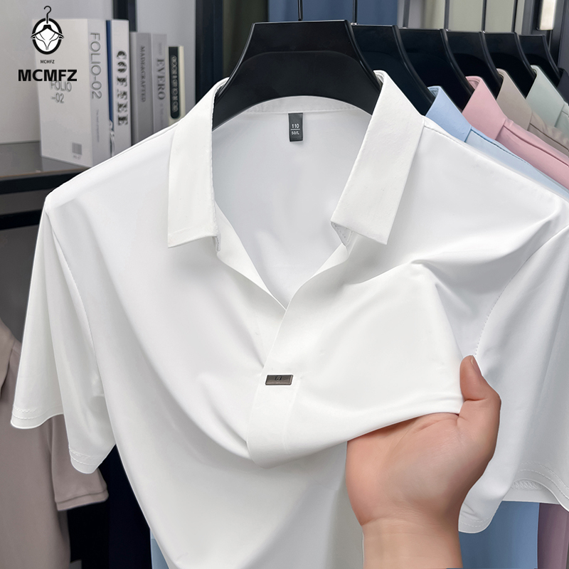 Men Formal Wear For Summer - Kemeja Pria Kerah Datar dengan Detail