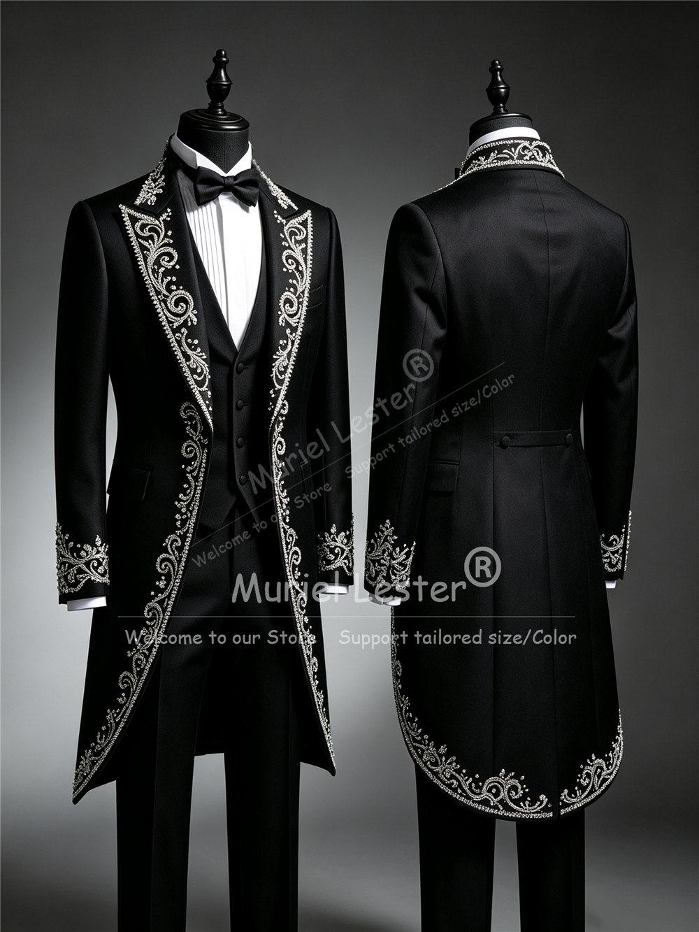 Men Formal Wear Clothes - Jas Tuxedo Pria Berhias Kristal Berkilau