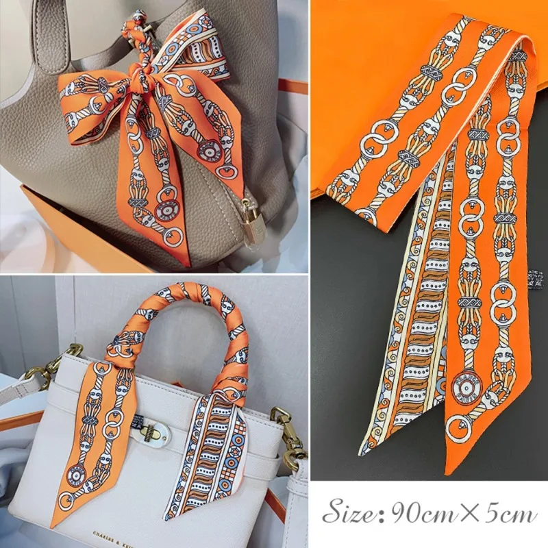 Silk Tie Woven - Syal Sutra Tipis Modis untuk Wanita,