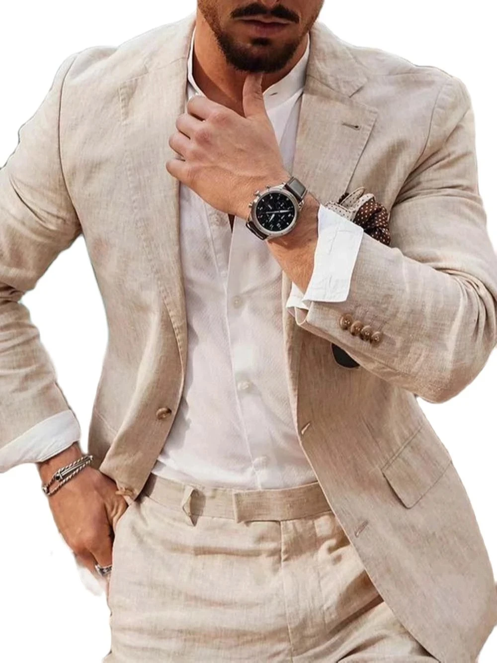 Setelan Linen Bisnis Pantai Mu - Men Formal Wear For Summer ulasan dan harga