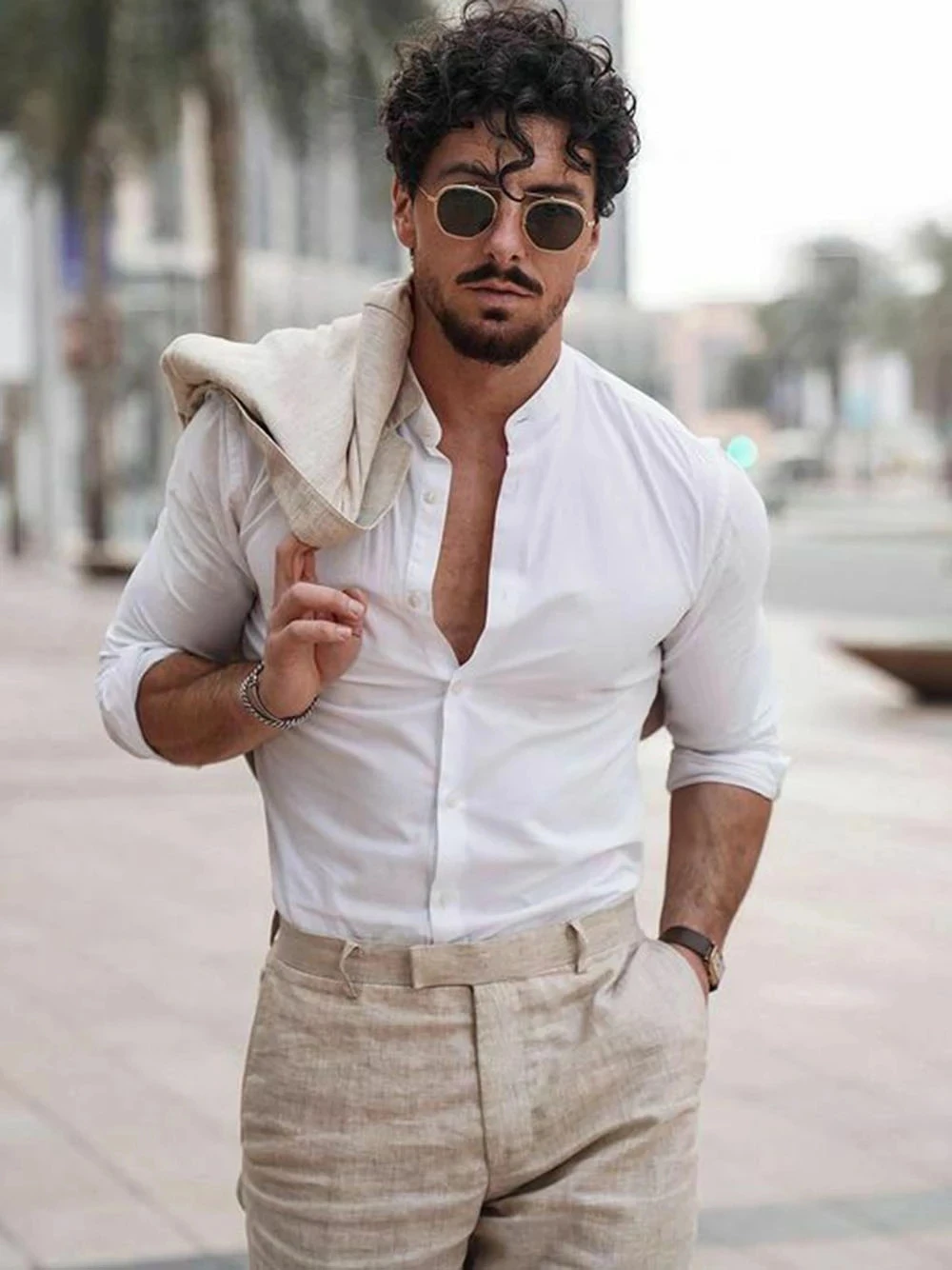Setelan Linen Bisnis Pantai Mu - Men Formal Wear For Summer ulasan dan harga