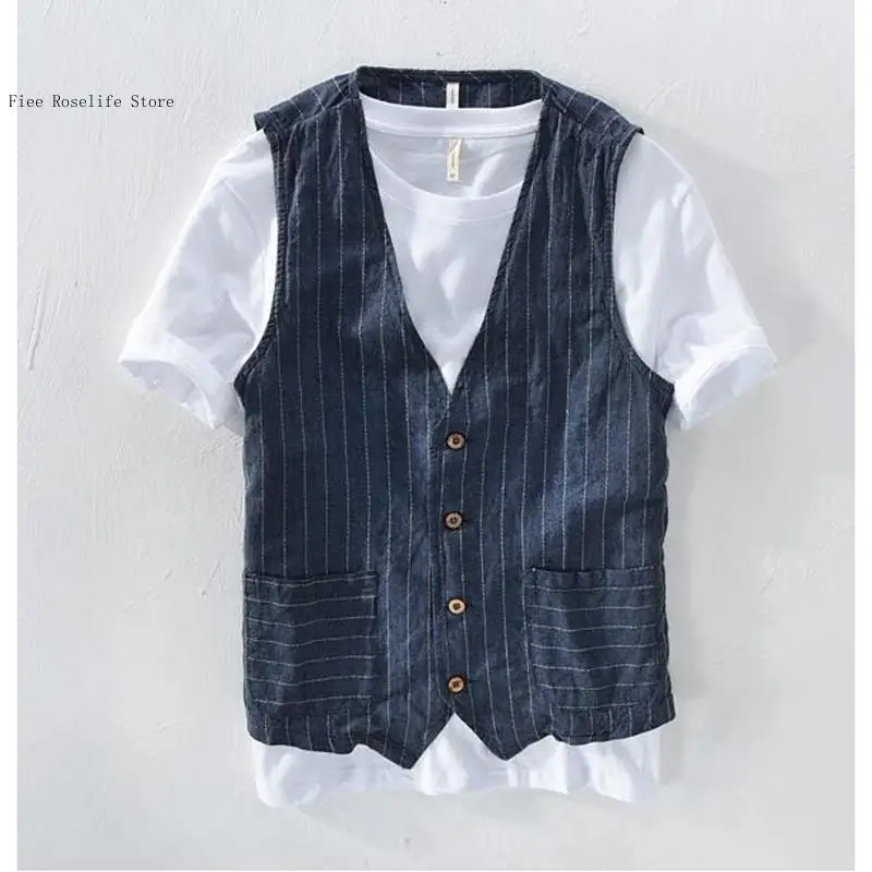 Rompi Linen Kasual Inggris unt - Men Formal Wear For Summer ulasan dan harga