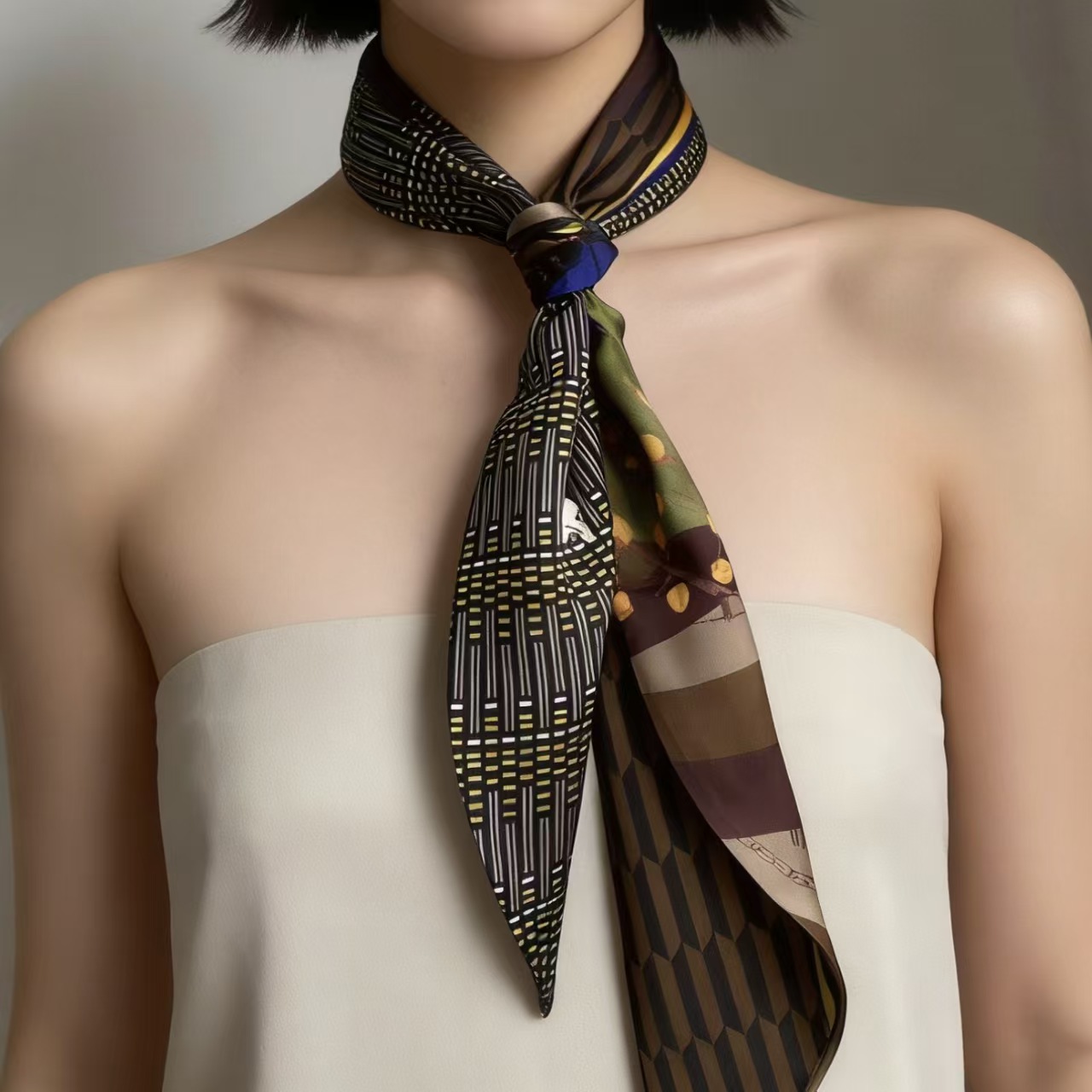 Syal Sutra Mewah Motif Cetak,  - Silk Tie Woven ulasan dan harga