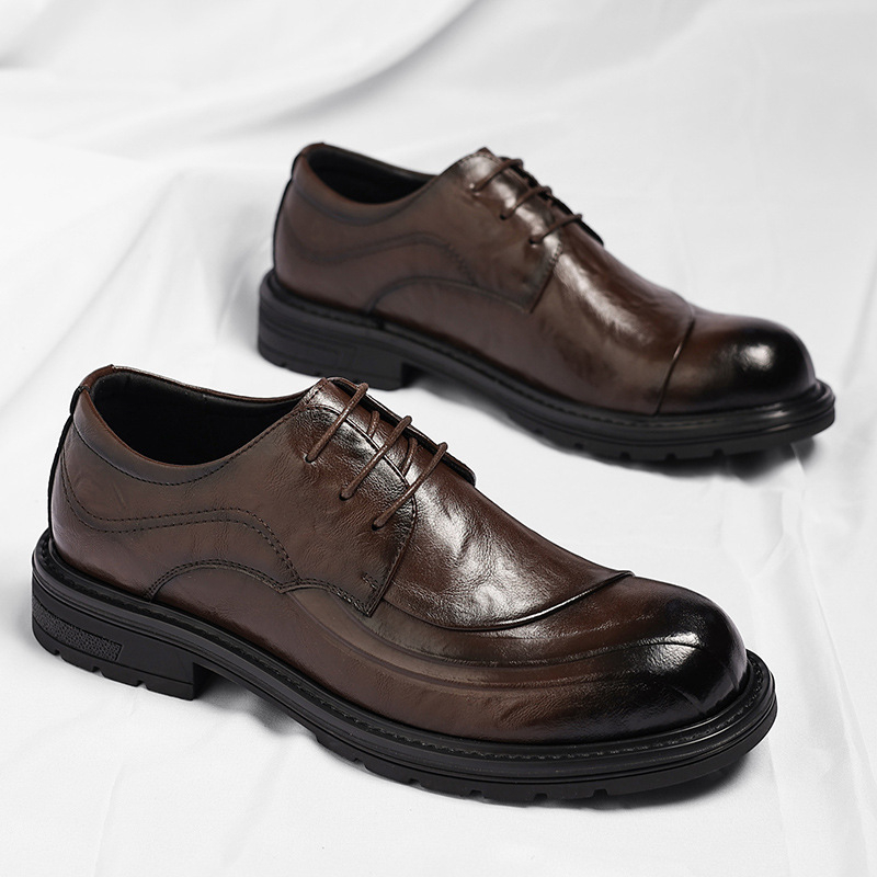 Sepatu Kulit Asli Coklat Mengk - Men'S Formal Office Wear Shoes ulasan dan harga