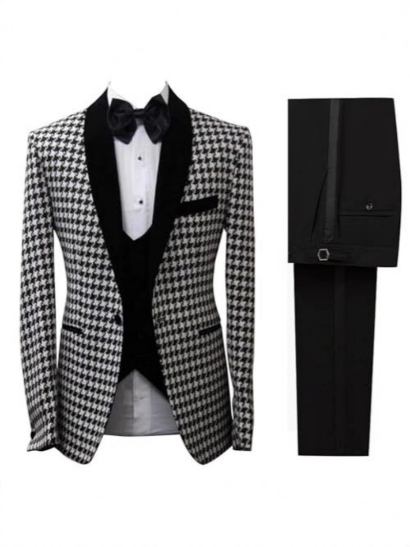 Jas Pria Motif Kotak-kotak Hou - Men Formal Wear Clothes ulasan dan harga