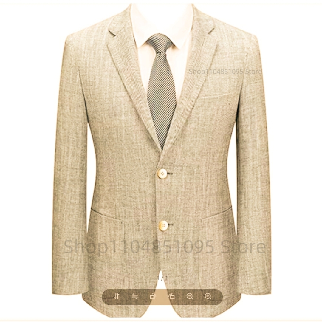 Jas Blazer Linen Slim Fit Pria - Men Formal Wear For Summer ulasan dan harga