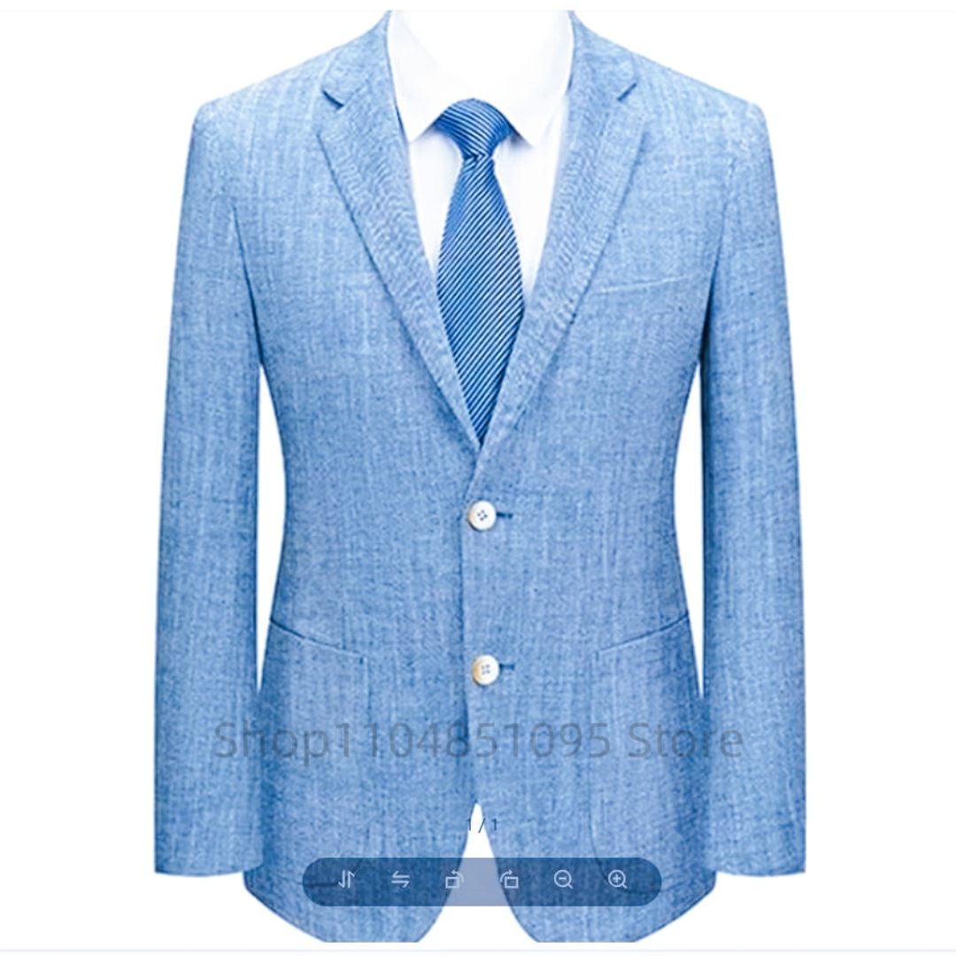 Jas Blazer Linen Slim Fit Pria - Men Formal Wear For Summer ulasan dan harga