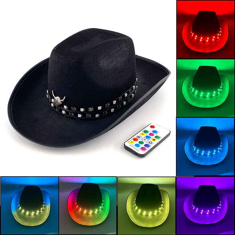 Topi koboi LED Remote Control  - Men'S Formal Wear For Graduation ulasan dan harga