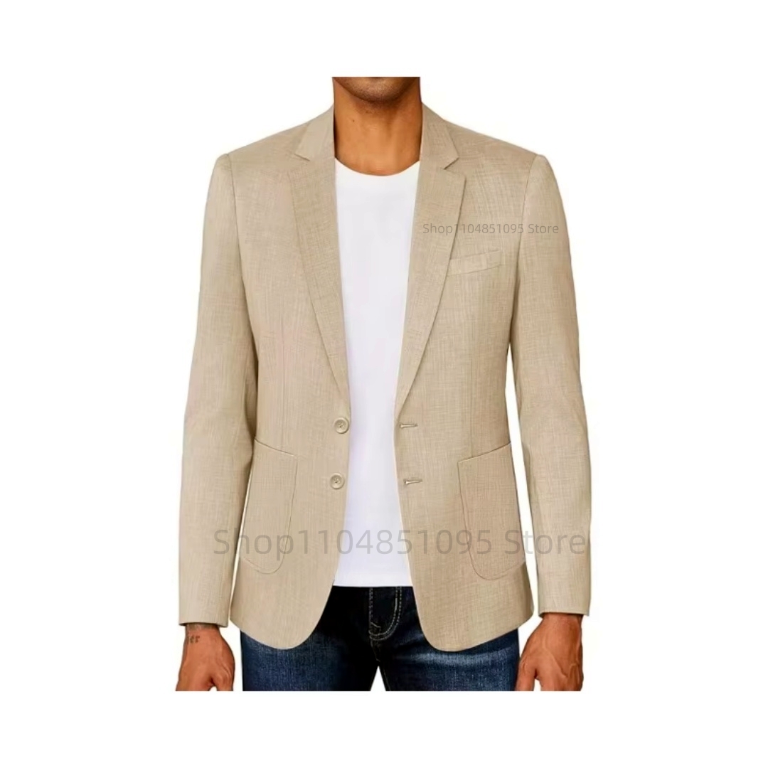 Blazer Linen Pria Slim Fit War - Men Formal Wear For Summer ulasan dan harga