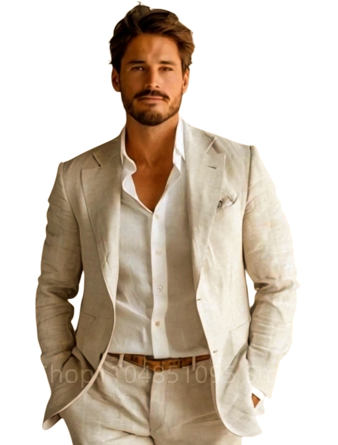 Blazer Linen Pria Slim Fit Bir - Men Formal Wear For Summer ulasan dan harga