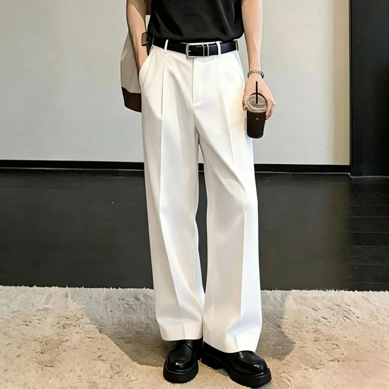 Celana Panjang Pria Tipis Puti - Men Formal Wear For Summer ulasan dan harga